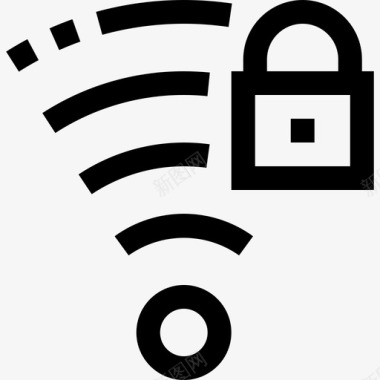 Wifi网络和安全线性图标图标