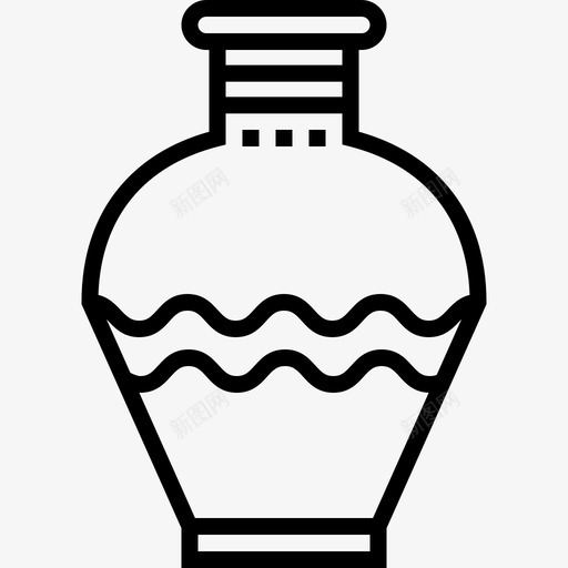 花瓶复古装饰7线状图标svg_新图网 https://ixintu.com 复古装饰7 线状 花瓶