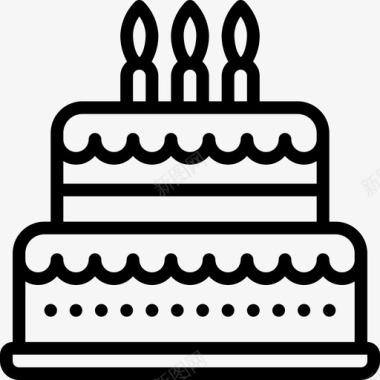 生日蛋糕食品和饮料20直系图标图标