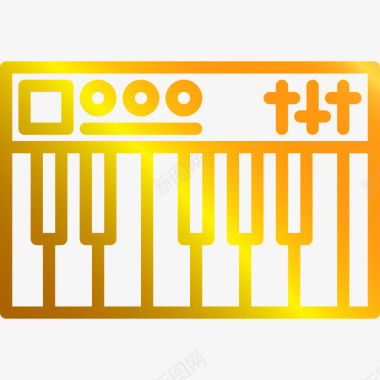 键盘音乐和乐器10线性梯度图标图标