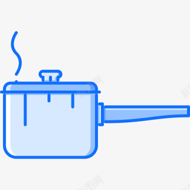 平底锅厨房39蓝色图标图标