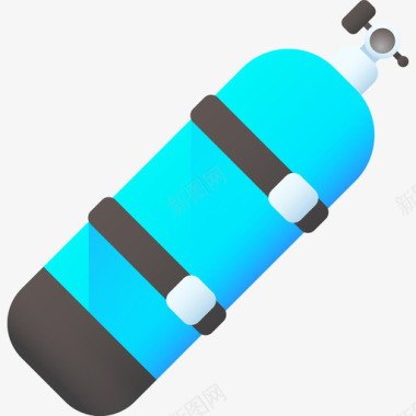 氧气罐夏季37彩色图标图标