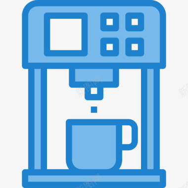 咖啡机咖啡店57蓝色图标图标