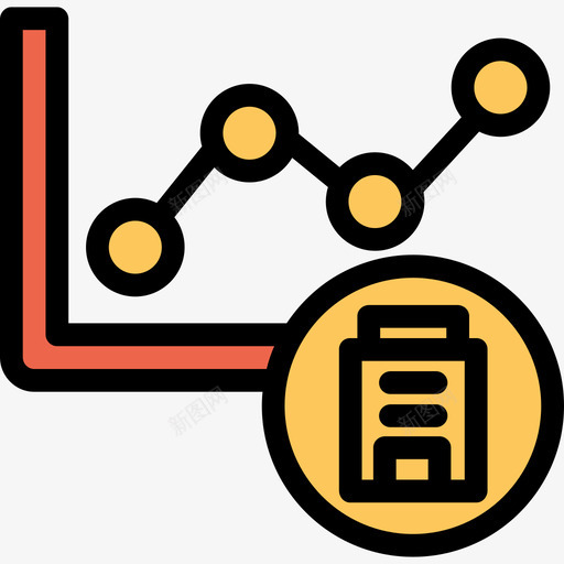 折线图分析和图表线颜色橙色图标svg_新图网 https://ixintu.com 分析和图表 折线图 线颜色橙色