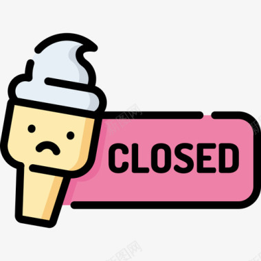 冰淇淋冰淇淋店2线性颜色图标图标