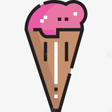 冰淇淋夏季派对13线性颜色图标图标