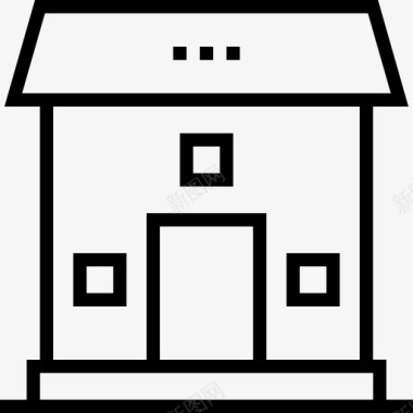房屋工具和建筑线性图标图标