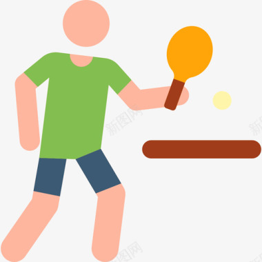乒乓球健身65彩色图标图标