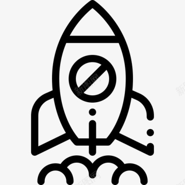 火箭太空76直线型图标图标