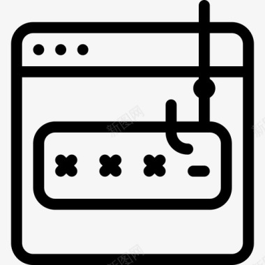 计算机网络犯罪9线性图标图标