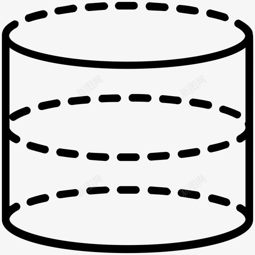 圆柱体二维二维造型图标svg_新图网 https://ixintu.com 三维设计 三维造型 二维设计 二维造型 五边形线条图标 几何造型 圆柱体