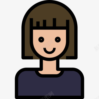 女性用户头像2线性颜色图标图标