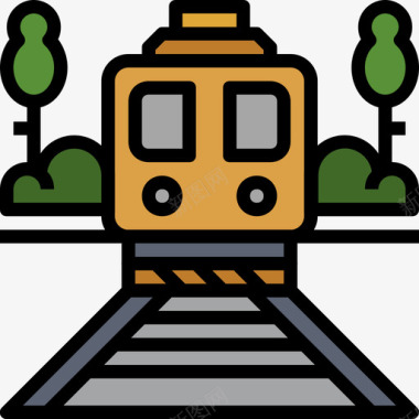 火车城市元素31线颜色图标图标