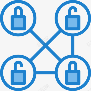 密码网络和安全4蓝色图标图标