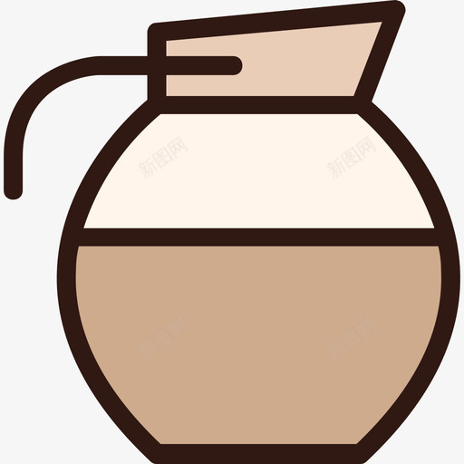 茶壶咖啡10线性颜色图标svg_新图网 https://ixintu.com 咖啡10 线性颜色 茶壶
