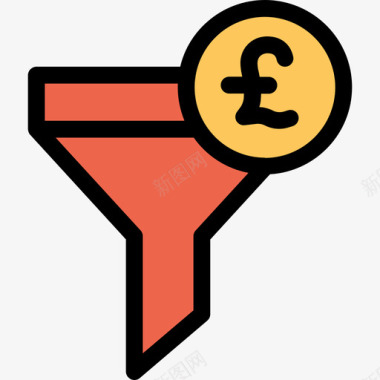 漏斗银行和金融22线颜色橙色图标图标