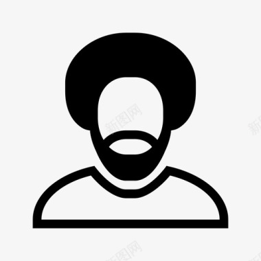 用户非洲胡子线条胡子图标图标
