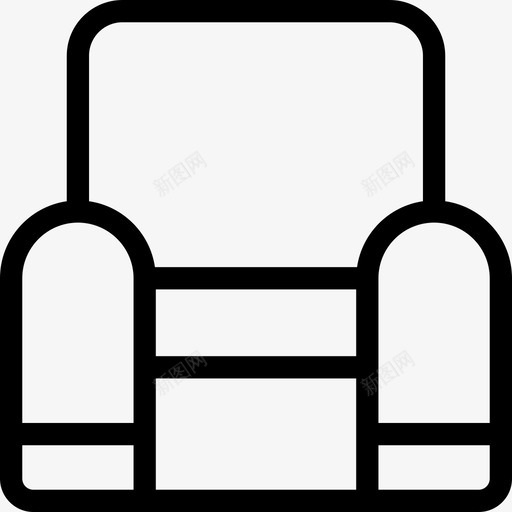 扶手椅客厅2直线型图标svg_新图网 https://ixintu.com 客厅2 扶手椅 直线型