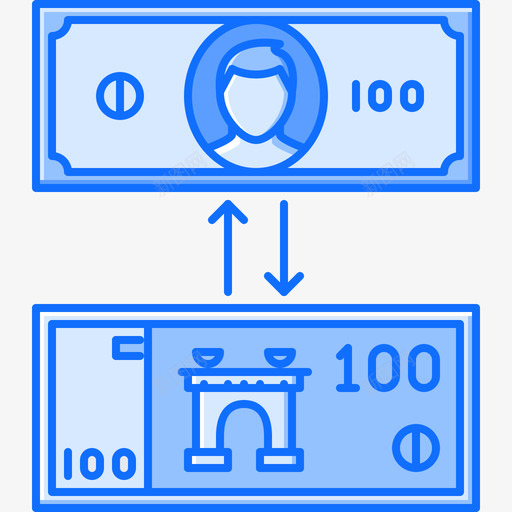 兑换33号钱蓝色图标svg_新图网 https://ixintu.com 33号钱 兑换 蓝色