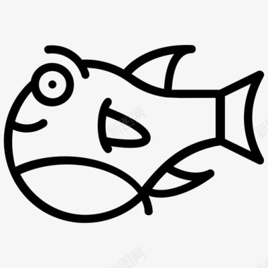 河豚卡通鱼海洋动物图标图标