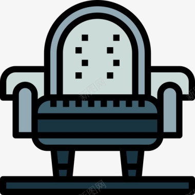 扶手椅家具75线性颜色图标图标