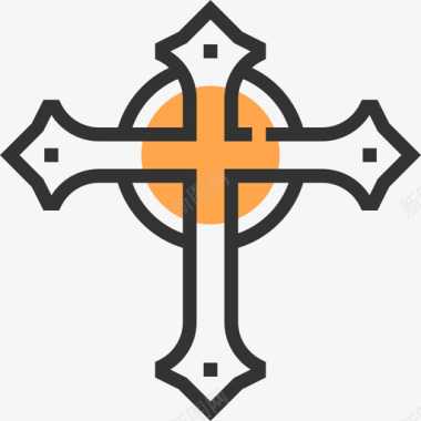 十字架纹身4黄影图标图标