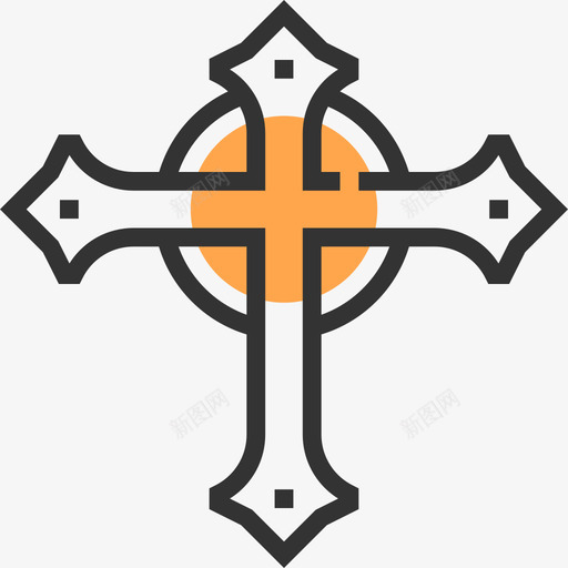 十字架纹身4黄影图标svg_新图网 https://ixintu.com 十字架 纹身4 黄影