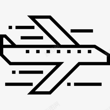 飞机旅行107直线图标图标