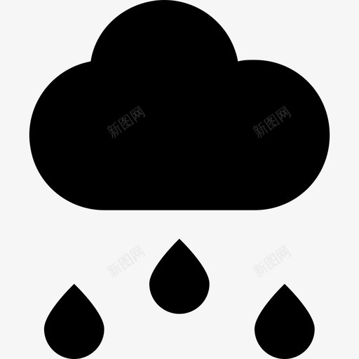 下雨天气115填充图标svg_新图网 https://ixintu.com 下雨 填充 天气115