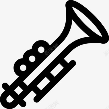 单簧管乐器7线性图标图标