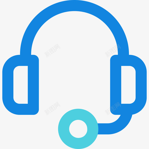 耳机商务172线性蓝色图标svg_新图网 https://ixintu.com 商务172 线性蓝色 耳机