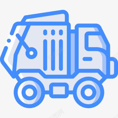 垃圾车城市31蓝色图标图标
