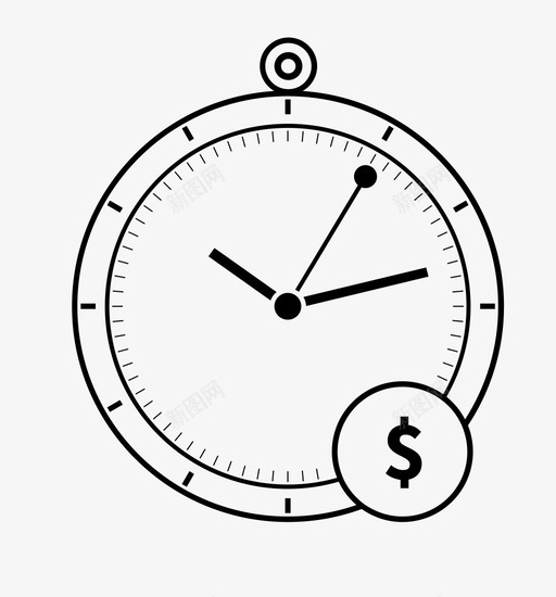时间就是金钱时钟美元图标svg_新图网 https://ixintu.com 商业工作 时钟 时间就是金钱 美元