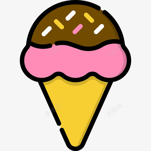 冰淇淋夏季派对6线性颜色图标svg_新图网 https://ixintu.com 冰淇淋 夏季派对6 线性颜色
