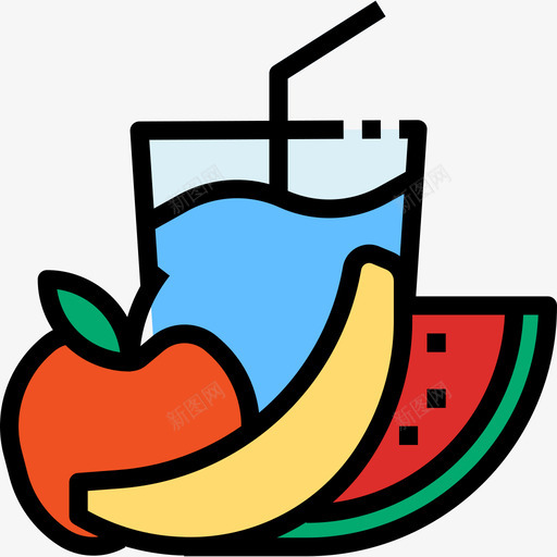 水果生活方式3线性颜色图标svg_新图网 https://ixintu.com 水果 生活方式3 线性颜色