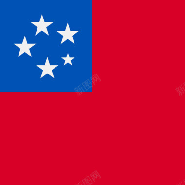 萨摩亚方形国家简单旗帜图标图标