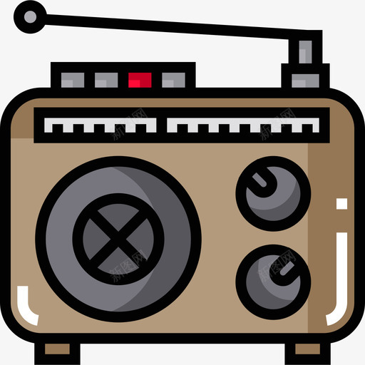 收音机录音室4线性彩色图标svg_新图网 https://ixintu.com 录音室4 收音机 线性彩色
