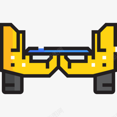 滑板车自动平衡电动滑板车2线性颜色图标图标