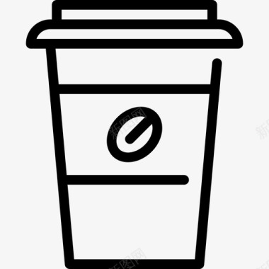 咖啡杯商务82直线型图标图标