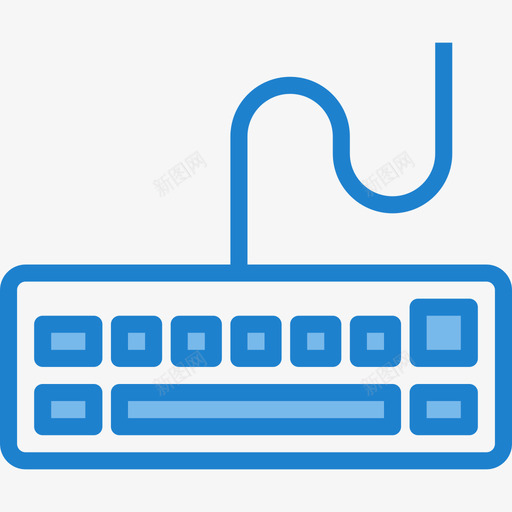 键盘文具37蓝色图标svg_新图网 https://ixintu.com 文具37 蓝色 键盘