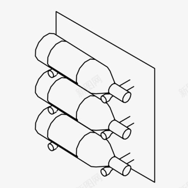 葡萄酒储藏瓶子陈列图标图标