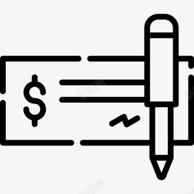 支票业务76直线图标图标