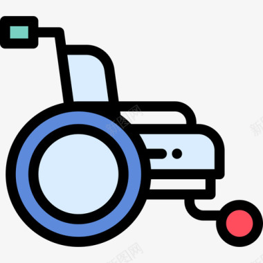 轮椅医学院2线性颜色图标图标