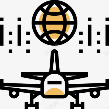 飞机39号机场黄色阴影图标图标