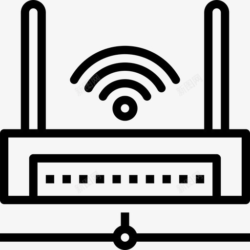 Wifi路由器网络和数据库概要线性图标svg_新图网 https://ixintu.com Wifi路由器 线性 网络和数据库概要