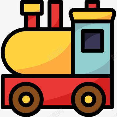 玩具火车爱好2线颜色图标图标