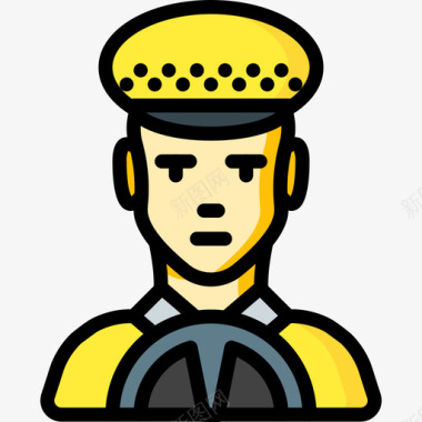 出租车司机职业6线条颜色图标图标