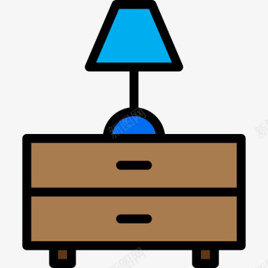床头柜家用电器8件线性颜色图标图标