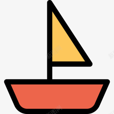 帆船野营63直线颜色橙色图标图标