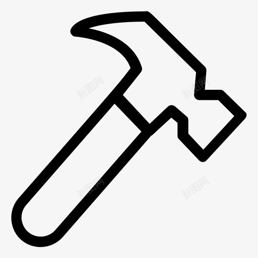 锤子设置工具图标svg_新图网 https://ixintu.com 个人防护装备线图标 工具 打击锤 武器 设置 锤子